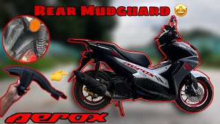 Aerox 155 Rear Mudguard 🔥  Aerox Modification  Techno khan [upl. by Anire]