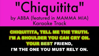 quotChiquititaquot from Mamma Mia  Karaoke Track with Lyrics on Screen [upl. by Hayn816]