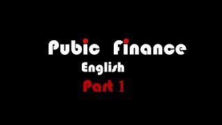 Public Finance 1 l [upl. by Anilek]