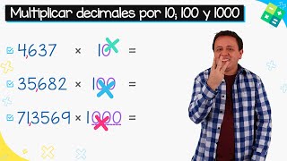 Multiplicar decimales por 10 100 y 1000 [upl. by Ramas]