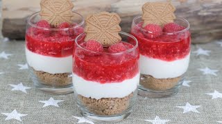 Weihnachtsdessert in 5 Minuten gezaubert SpekulatiusHimbeereCreme [upl. by Hescock495]