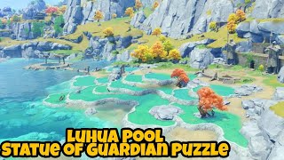 Luhua Pool Guradian Statue Puzzle Solve and Chests Nearby Luxury Chest At the End  Genshin Impact [upl. by Althee]