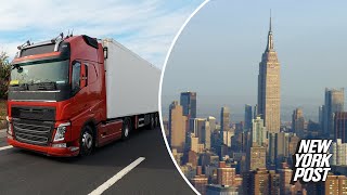 Trumploving truckers refusing to drive to NYC after his 355 million fraud ruling [upl. by Nalro]