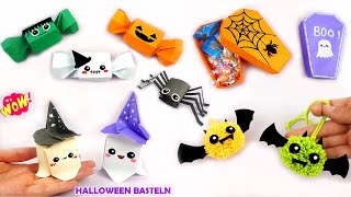 7 Halloween Deko Ideen  Basteln zu Halloween  Basteln mit papier  DIY Bastelideen [upl. by Oetomit744]