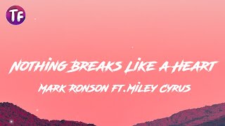 Mark Ronson  Nothing Breaks Like a Heart ft Miley Cyrus LyricsLetra [upl. by Japheth]