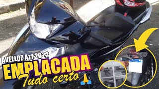 VALOR ATUAL 2022 VISTORIA  1° EMPLACAMENTO MOTO AVELLOZ AZ1 2022 [upl. by Auof240]