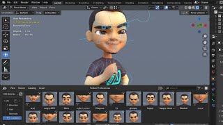 blender 3D custom face rig [upl. by Ydnys]