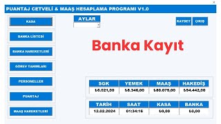 Puantaj ve Maaş Ödeme Programı  Banka Kayıt [upl. by Derril]