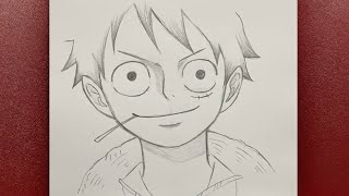 Anime drawing  how to draw Monkey D Luffy stepbystep [upl. by Ollecram358]