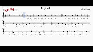 Reginella Canzone Napoletana  Flauto dolce  Note  Spartito  Karaoke  Canto  Instrumental [upl. by Nagaek]