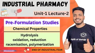 Preformulation studies  chemical properties  industrial pharmacy unit 1  part2 industrial [upl. by Esilehs874]