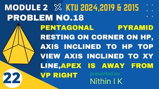 𝐏𝐫𝐨𝐛𝐥𝐞𝐦 𝐍𝐨 18  PENTAGONAL PYRAMID CORNER ON HP APEX AWAY RIGHT  𝗞𝗧𝗨 𝗚𝗿𝗮𝗽𝗵𝗶𝗰𝘀 𝟮𝟬𝟮𝟰𝟮𝟬𝟭𝟵amp𝟮𝟬𝟭𝟱 𝗦𝗰𝗵𝗲𝗺𝗲 [upl. by Killy]