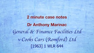 General amp Finance v Cooks Cars Romford Detinue and Conversion [upl. by Luapnoj]