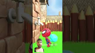 Lil Spidey Can Fly With His Water Bubble😅😅😅  short animationfunny [upl. by Prussian]