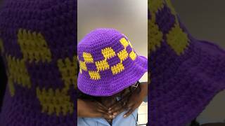 Crochet a checkered Bucket Hat checkered buckethat [upl. by Werdma]