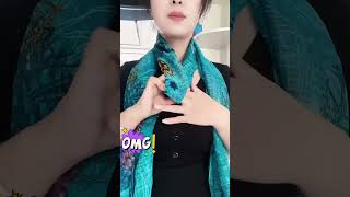 Easy Stylish Silk Scarf Tie Methods  How to wear a scarf P2020323 scarfwearing [upl. by Hsakaa]