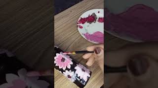 Brush strokes on glass bottle art creativity colours diy youtubeshorts pakistan trending [upl. by Anatnahs]