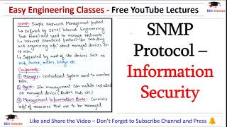 SNMPSimple Network Management Protocol  InformationNetwork Security Lectures in Hindi [upl. by Oisor]