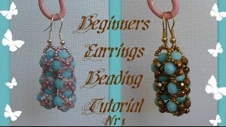 Beginners Earrings Tutorial 1 Beading Tutorial by HoneyBeads1 [upl. by Seys182]