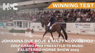 Johanna Due Boje amp Mazy Klovenhoj Win The CDI3 Grand Prix Freestyle To Music  Falsterbo Horse Show [upl. by Earlene687]