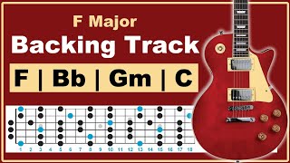 F Major Backing Track  70 Bpm  Pop Rock [upl. by Werna]