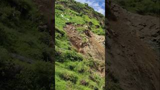 A landslide of rocks falling in a hill village dolakhashorts rock village [upl. by Oaoj]