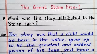 What was the story attributed to the Stone Face The Great Stone Face 1  Class 8 English Chapter 9 [upl. by Sothena686]