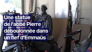 CôtedOr une statue de labbé Pierre déboulonnée après les accusations dagressions sexuelles [upl. by Neelyk]