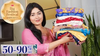 Huge Myntra BFF Sale Haul Festive Wear Kurta Sets Designer Sarees Haul myntra trending [upl. by Notlrac355]