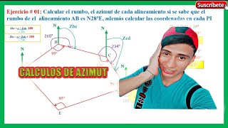 calcular azimut y coordenadas [upl. by Mcconnell]