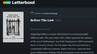 International reviews 7 amp 8 for our short film of Franz Kafkas parable Before the Law 1915 😊 [upl. by Amerigo374]