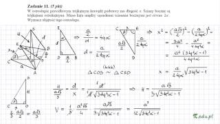 Zadanie 11 Matura maj 2010 PR Stereometria [upl. by Soni375]