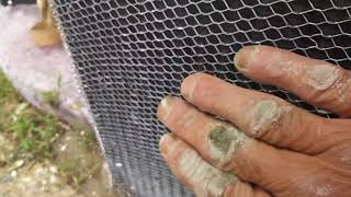 How to install mortar parge veneer over wire mesh on exterior block foundation finishing [upl. by Foscalina312]