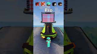 NOOB vs Girl vs PRO vs HACKER vs HEROBRINE Car LAZER Jump Challenge 😂 🚗 shorts beamngdrive [upl. by Adelia]