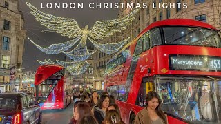 London Best Christmas Lights and Shops Displays 2024  London’s Walking Tour 4K HDR [upl. by Dorelia]