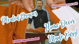 Pleated Drapes PINCH pleats EVERY Step to make curtain making easy [upl. by Ardnola586]