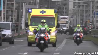 Spoedtransport uit Groningen Ambulance 01145 met 4 VPmotoren met spoed naar Sophia KZZ Rotterdam [upl. by Tillo803]