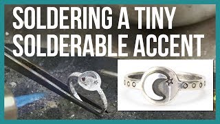 Soldering a Tiny Solderable Accent onto a Ring  Beaducationcom [upl. by Freddi]