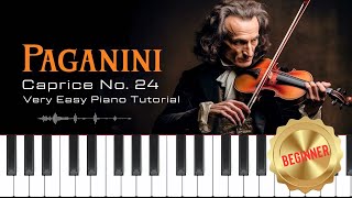 Paganini  Caprice No 24  Very Easy Piano Tutorial  FREE Sheet Music [upl. by Bolt310]