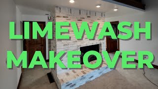 Fireplace Makeover with Limewash by romabio  3 EASY steps to Whitewashing [upl. by Ahsieka]