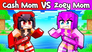 Cashs Mom vs Zoeys Mom in Minecraft [upl. by Jarret]