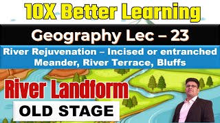 River Landform Part 19  Incised Meander River terrace Bluffs  Geography Lec 23  PANKAJ SINGH [upl. by Notlok369]