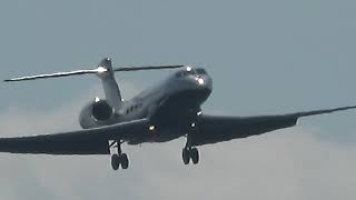 GULFSTREAM G650 N6453 LANDING AT FARNBOROUGHEGLF UK 262024  FLIGHT FROM DUBLIN [upl. by Ahsatsan429]