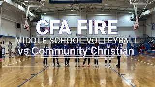 CFA Middle School Volleyball vs Community Christian Academy [upl. by Sylera]