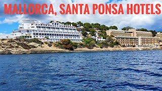 Hotels bay and promenade of Santa Ponsa in Mallorca 🏝️🍹🌊🔆🇪🇦🏨⛵ [upl. by Yelyak]