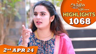 Anbe Vaa Serial  EP 1068 Highlights  2nd April 24  Virat  Shree Gopika  Saregama TV Shows Tamil [upl. by Dranyer778]