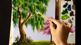 How to Paint a Tree with Acrylic Lesson 9 [upl. by Sylirama]