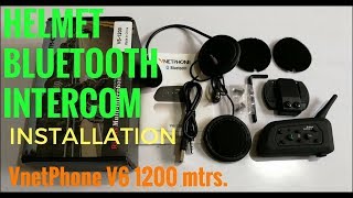 VnetPhone V6  Helmet Bluetooth amp Intercom  Installation  DIY [upl. by Ynatterb952]