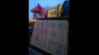 Live VMedia boerenactie Beervelde E17 oprit naar Antwerpen afgesloten 300124 omstreeks 18u [upl. by Nnek191]