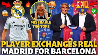 🚨BOMBSHELL PLAYER EXCHANGES REAL MADRID FOR BARCELONA FOR THIS NOBODY EXPECTED BARCELONA NEWS [upl. by Sheets]